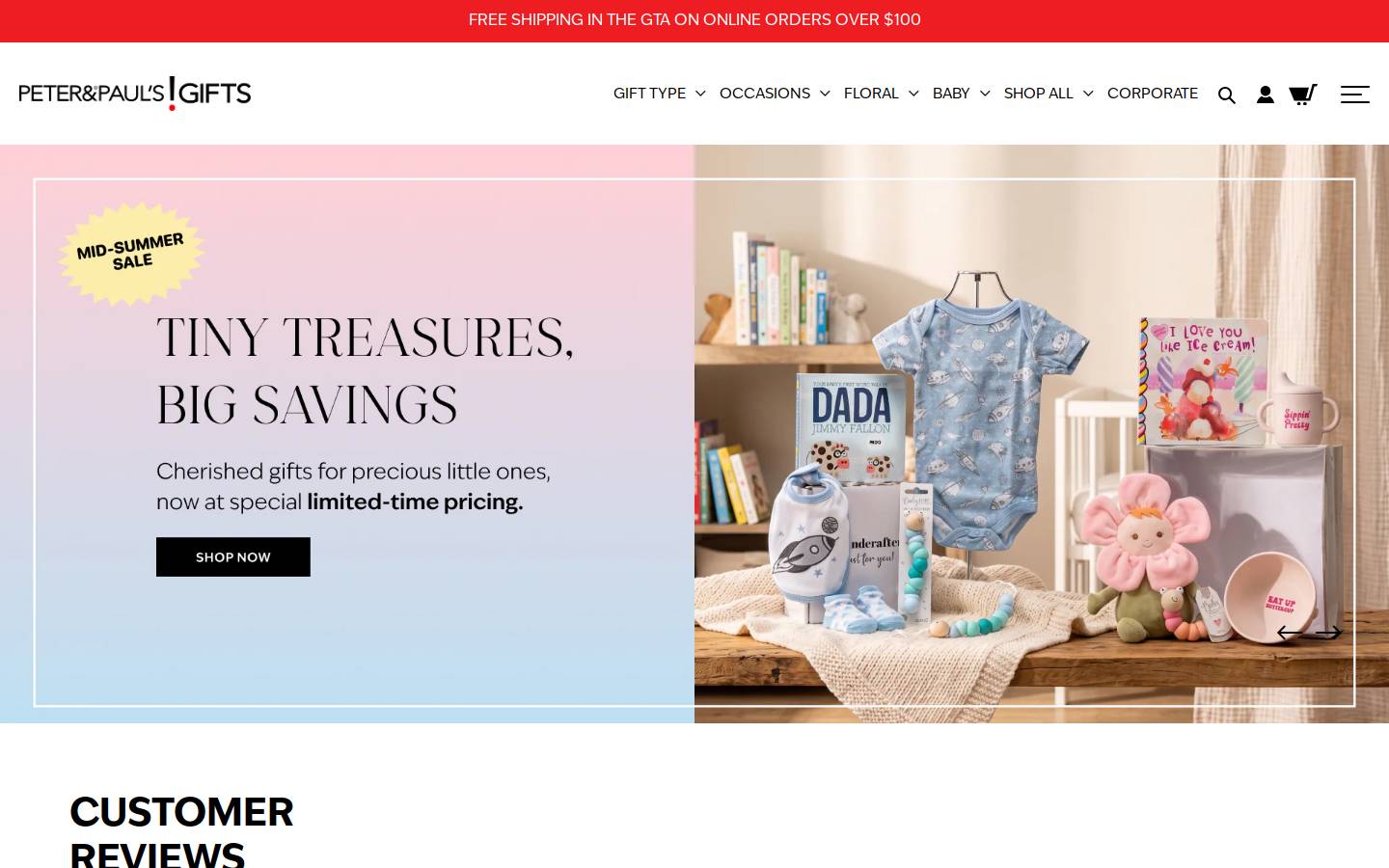 peterandpaulsgifts.com homepage screenshot