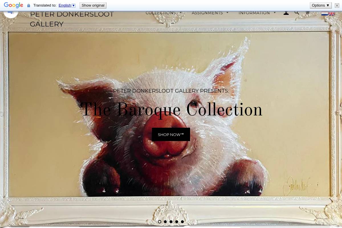 peterdonkerslootgalerie.nl homepage screenshot