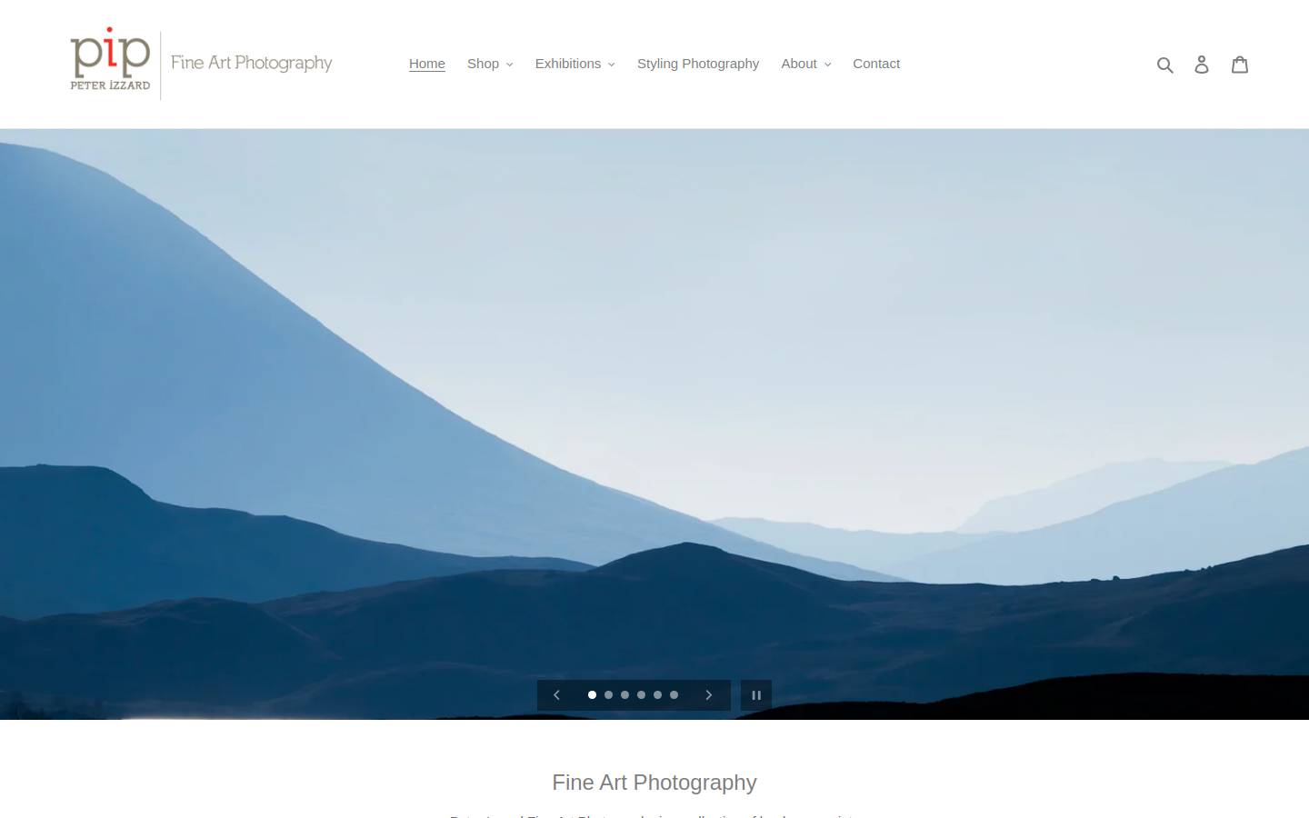 peterizzardfineartphotography.com.au homepage screenshot