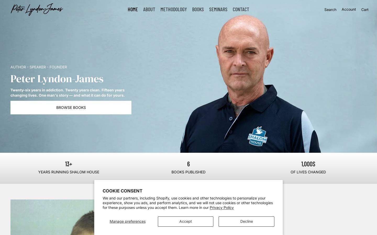 peterlyndonjames.com.au homepage screenshot