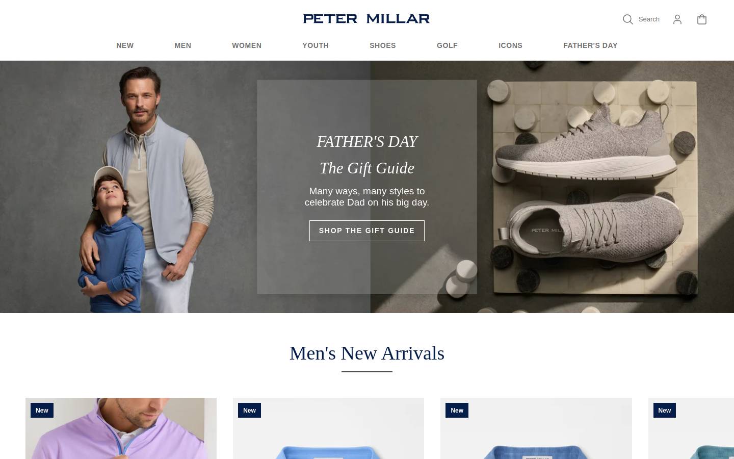 Peter Millar homepage screenshot