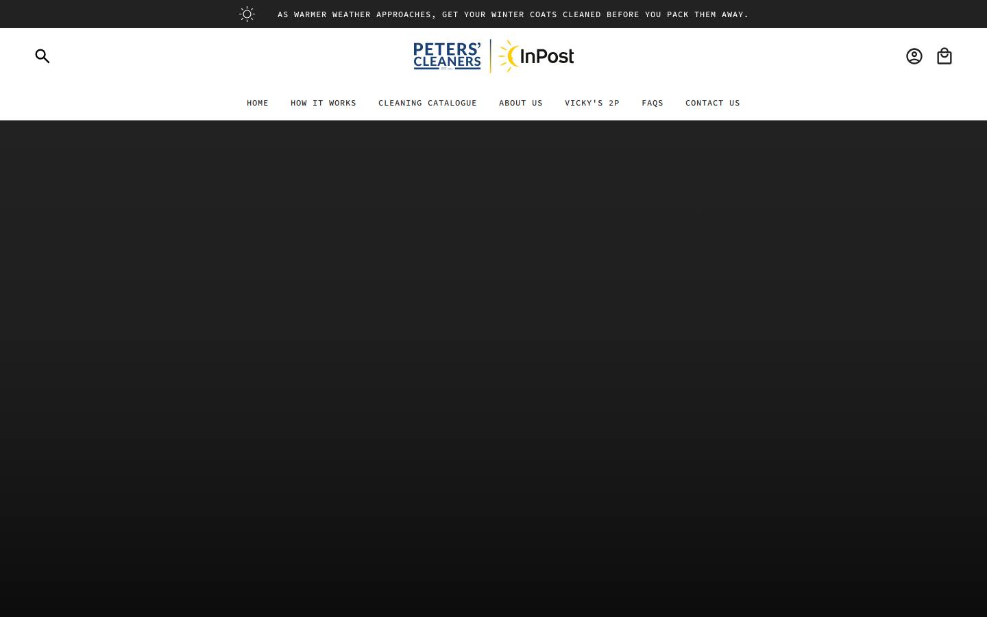 Peters' Cleaners homepage screenshot