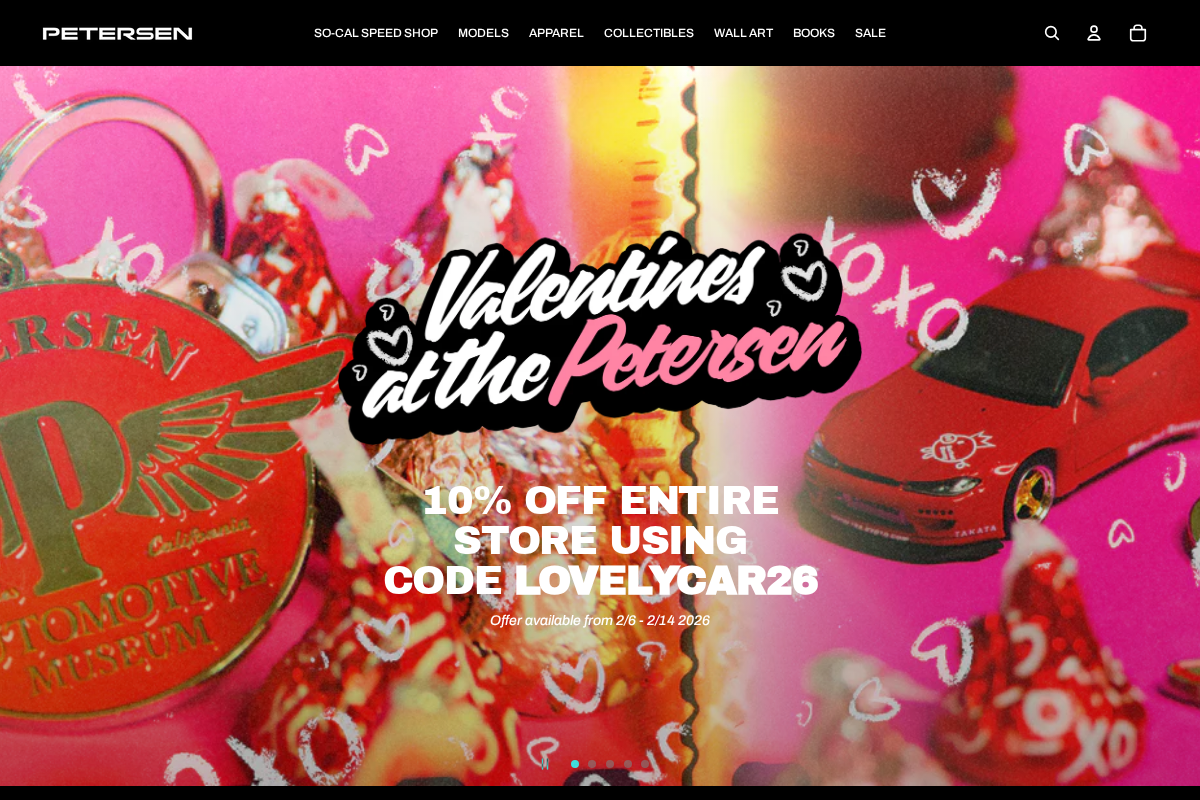 Petersen Automotive Museum Store homepage screenshot