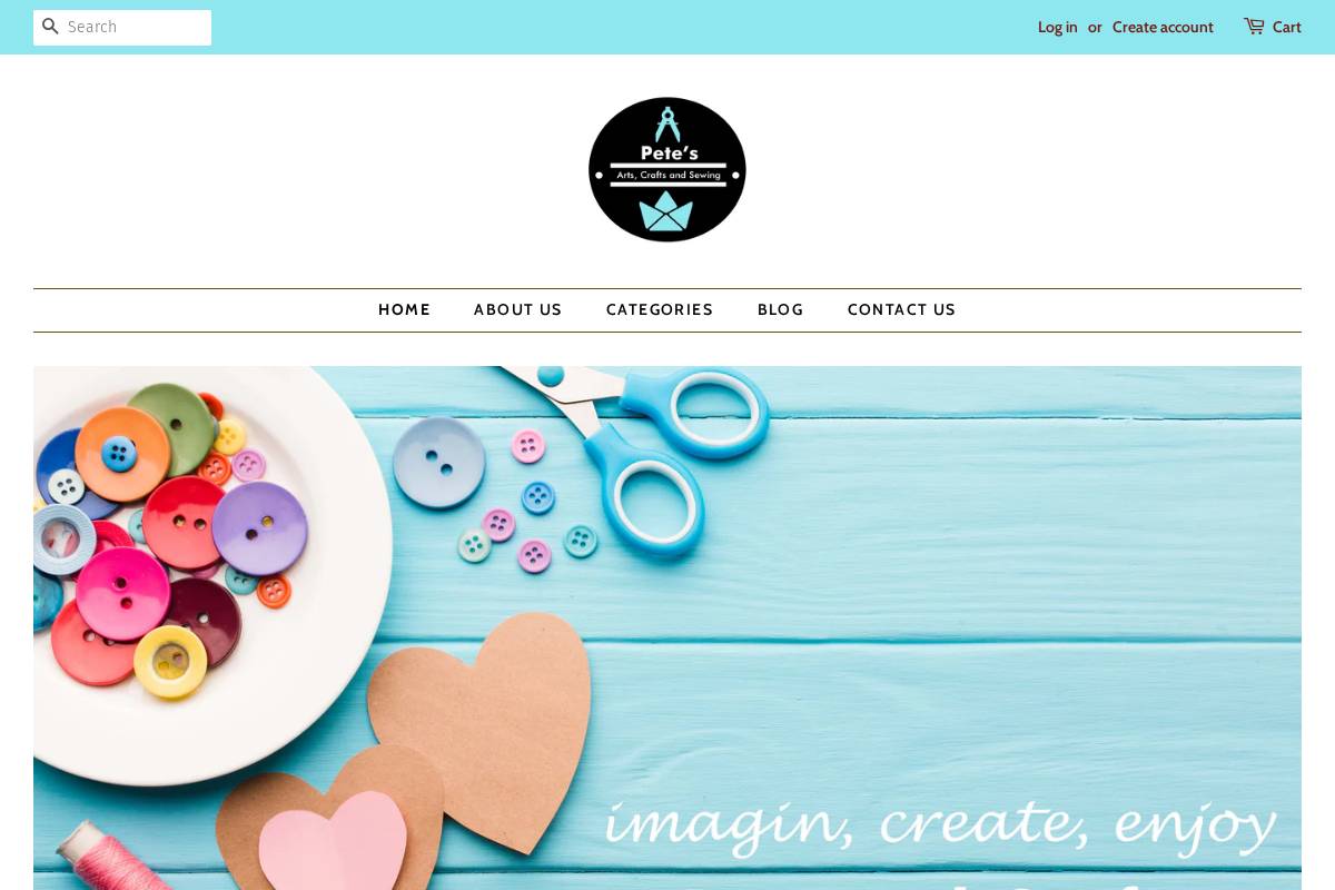 petesartscraftssewing.com homepage screenshot