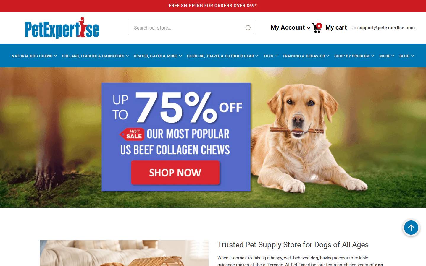 Pet Expertise homepage screenshot