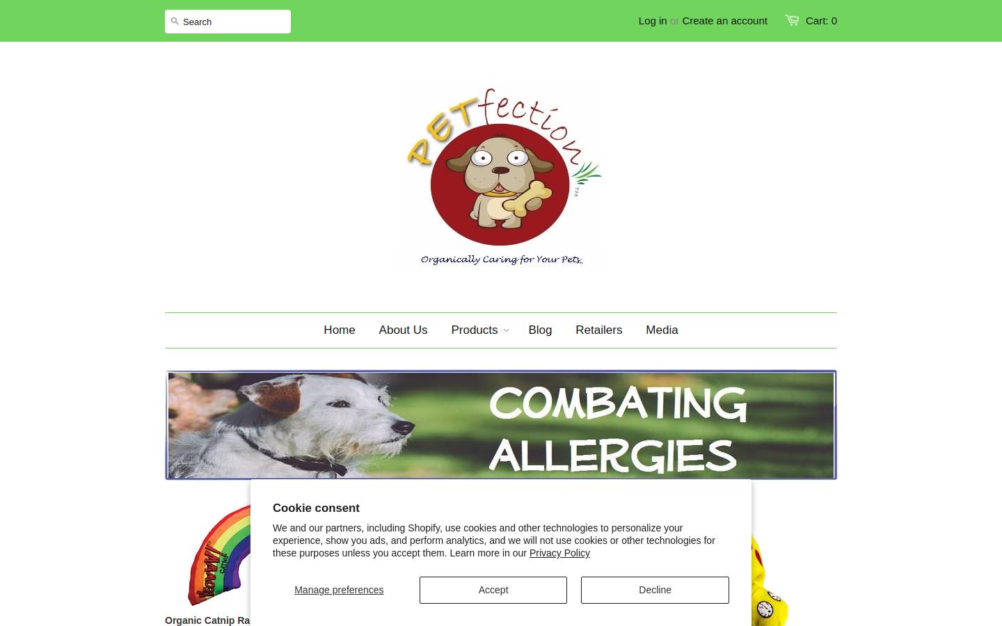 petfection.com homepage screenshot