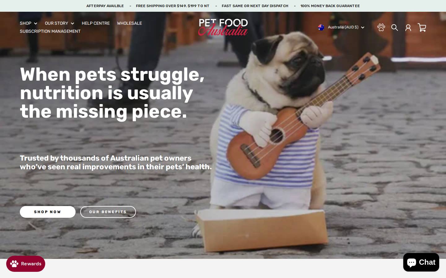 petfoodaustralia.com.au homepage screenshot