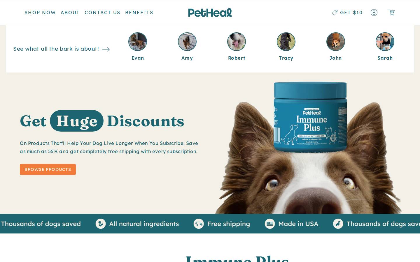 Petheal homepage screenshot