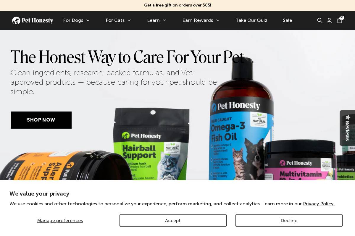 PetHonesty homepage screenshot