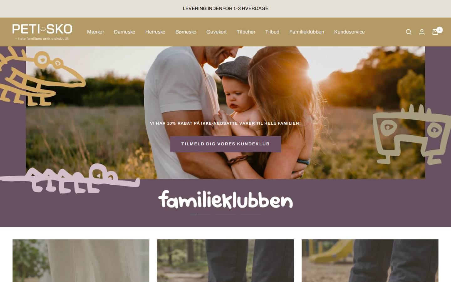 Peti Sko homepage screenshot