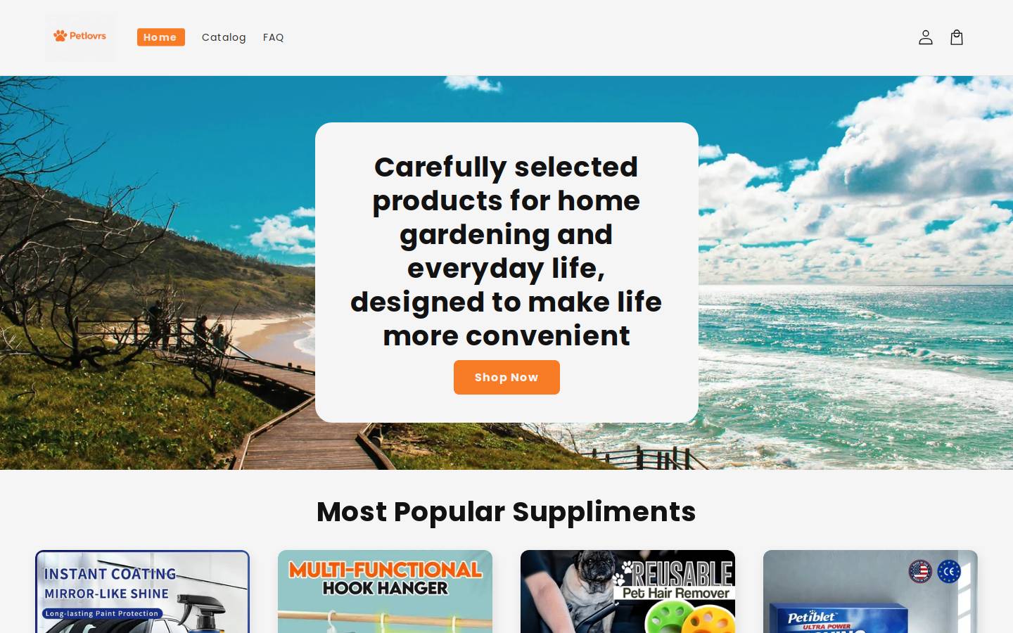 Petibles homepage screenshot