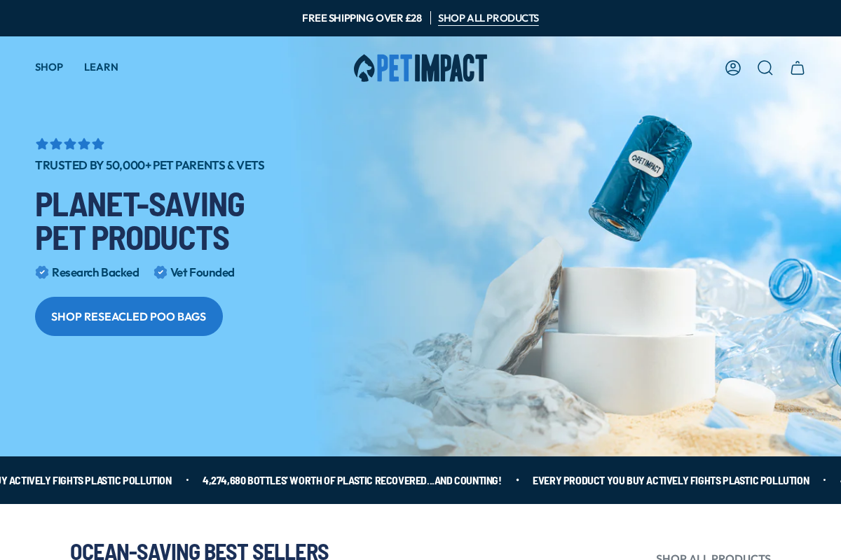 Pet Impact homepage screenshot