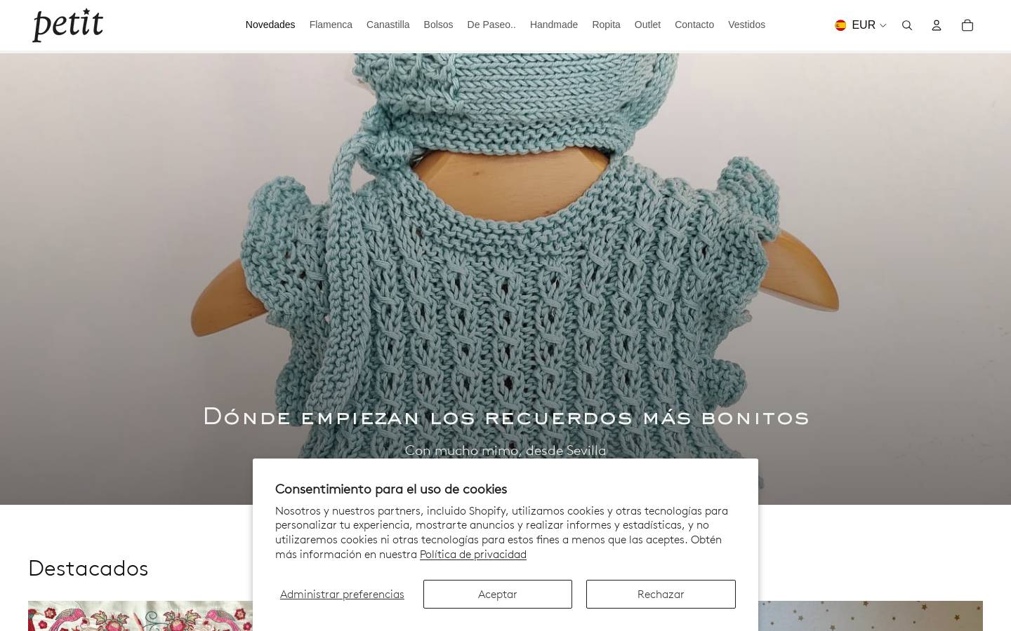 petit-sevilla.com homepage screenshot