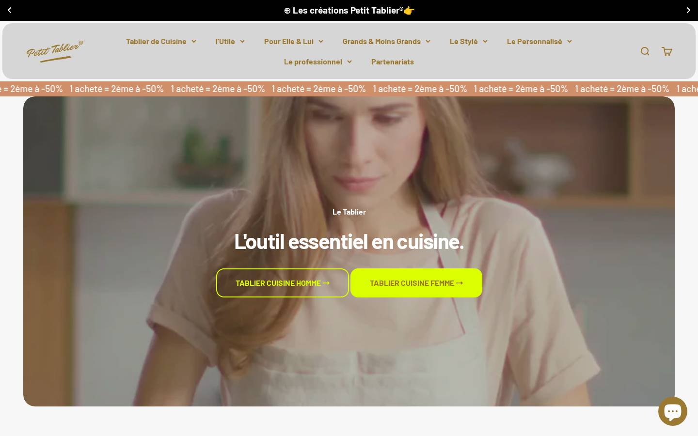 petit-tablier.com homepage screenshot