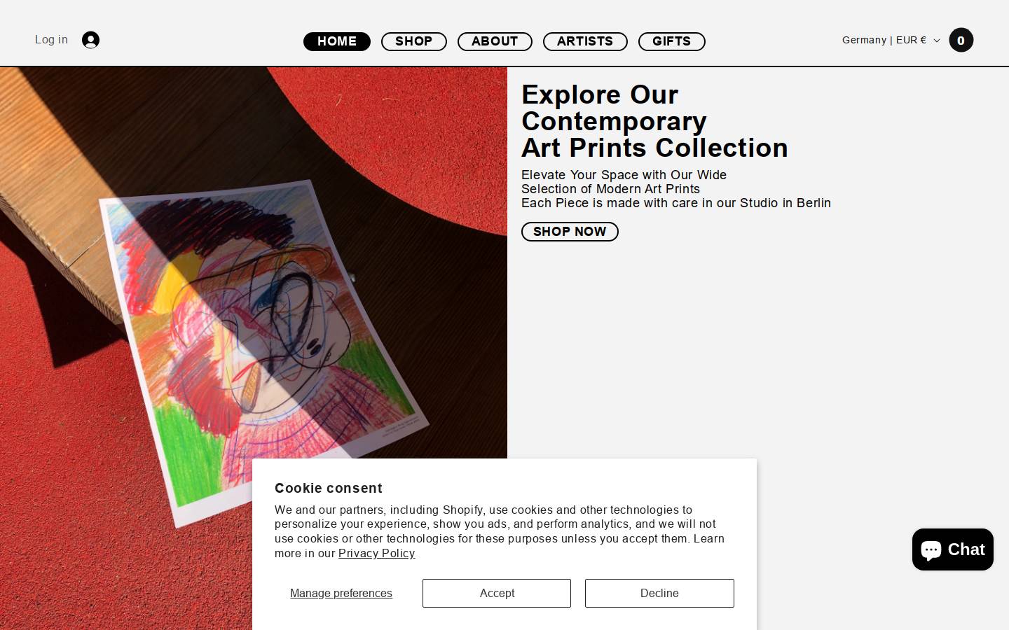 PETIT_ARTPRINTS homepage screenshot