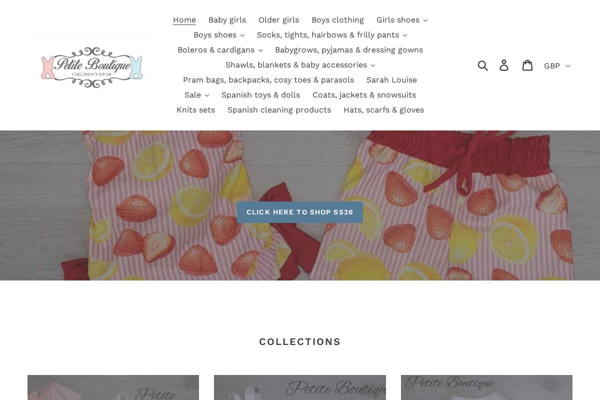 petite-boutique.net homepage screenshot
