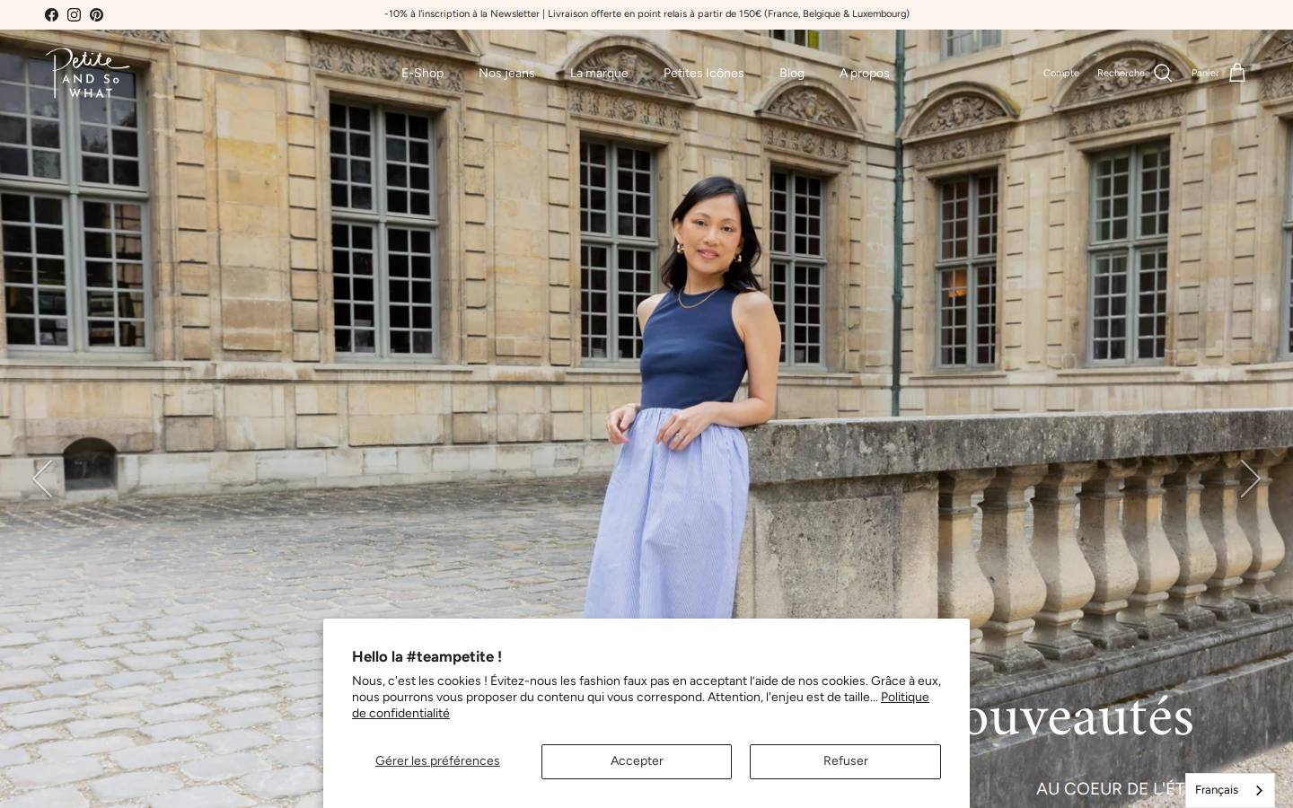 petiteandsowhat.com homepage screenshot