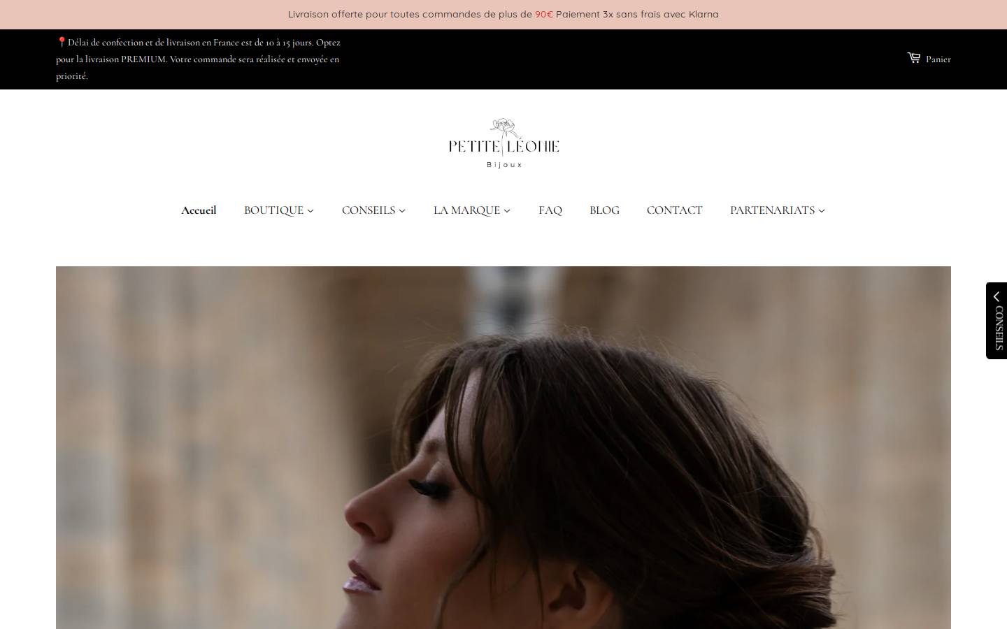 petiteleoniebijoux.com homepage screenshot