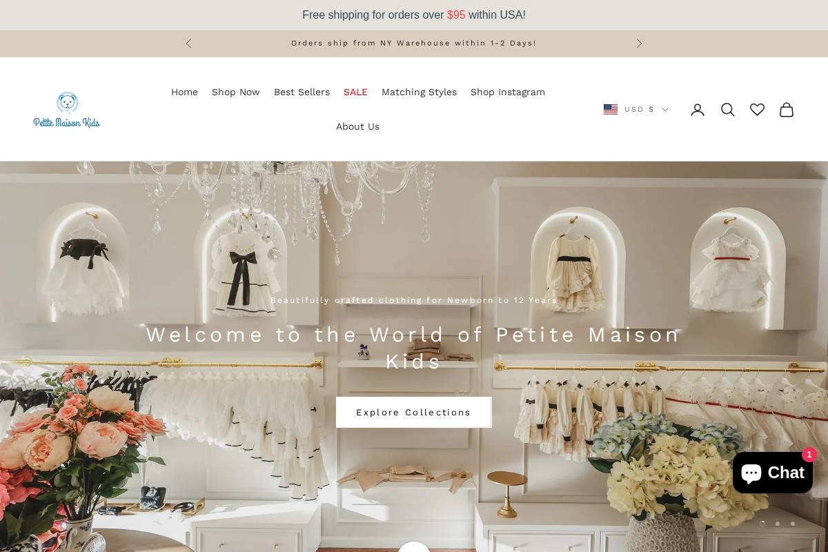petitemaisonkids.com homepage screenshot