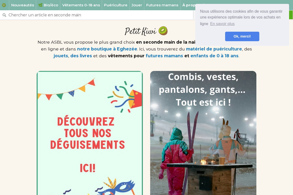 Petit Kiwi homepage screenshot