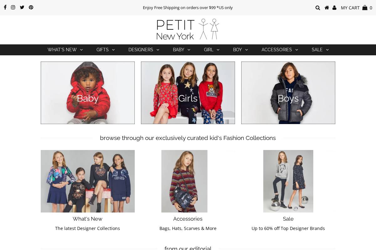 petitny.com homepage screenshot