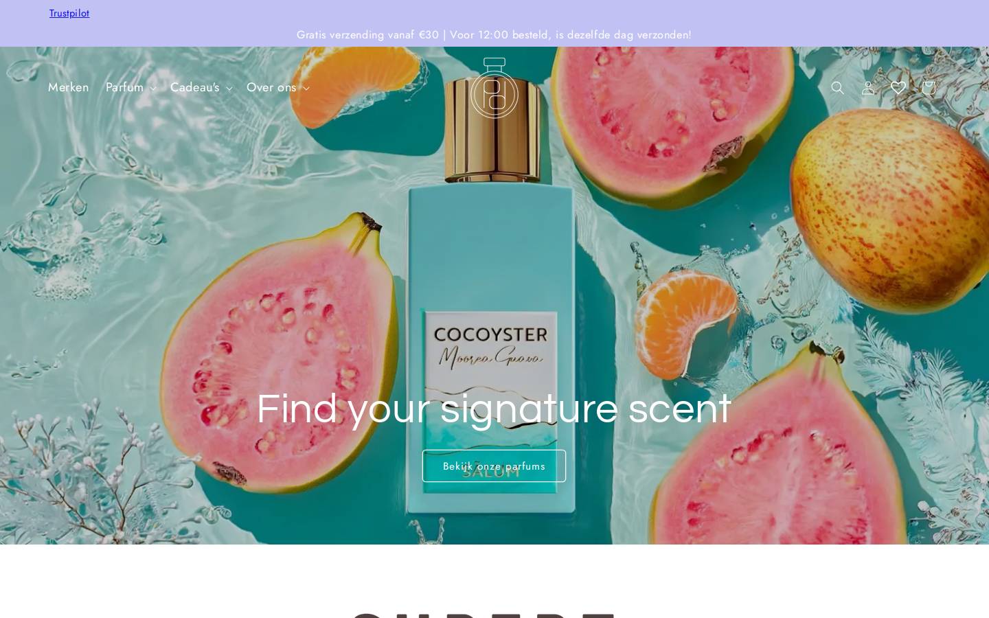 PetitParfums homepage screenshot
