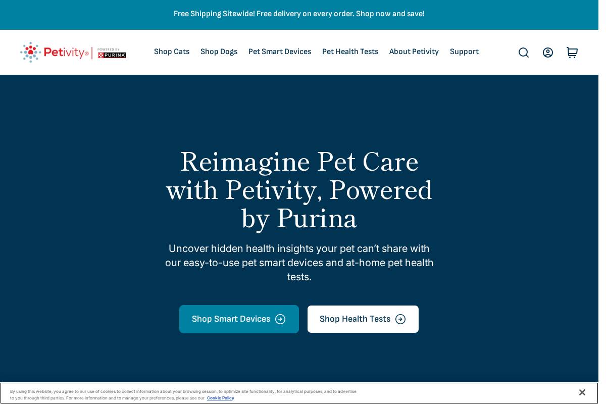 Petivity homepage screenshot