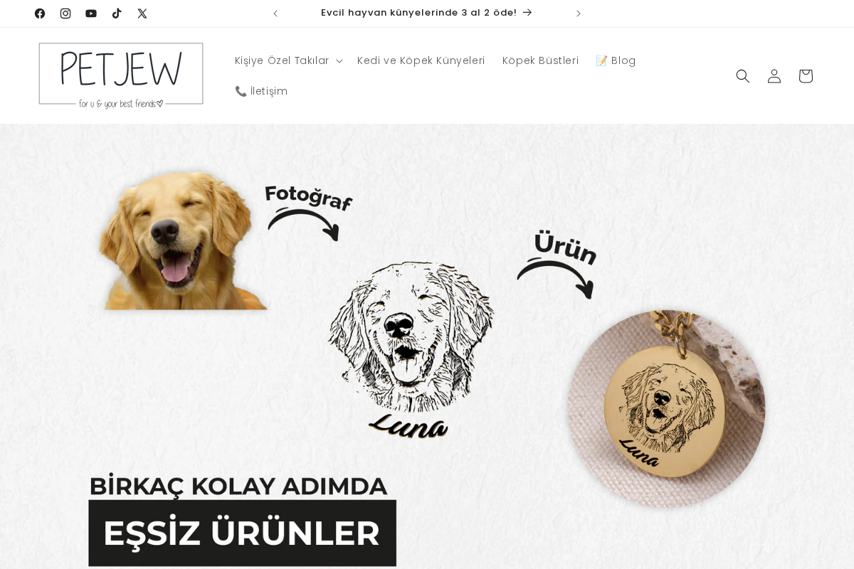 Petjew Kişiye Özel Hatıra Aksesuarları homepage screenshot