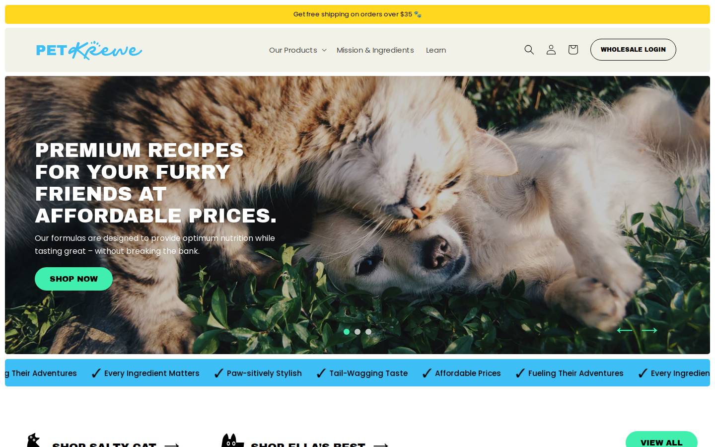 petkrewe.com homepage screenshot