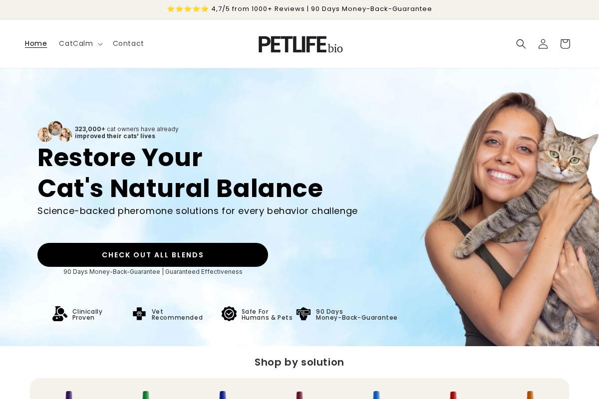Petlifebio homepage screenshot