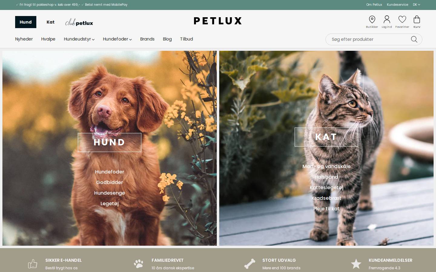 petluxshop.com homepage screenshot