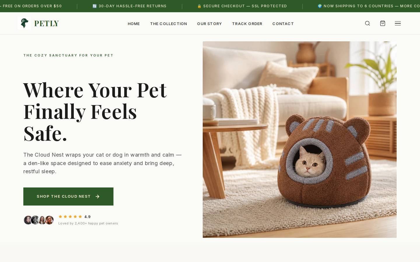petly.us homepage screenshot