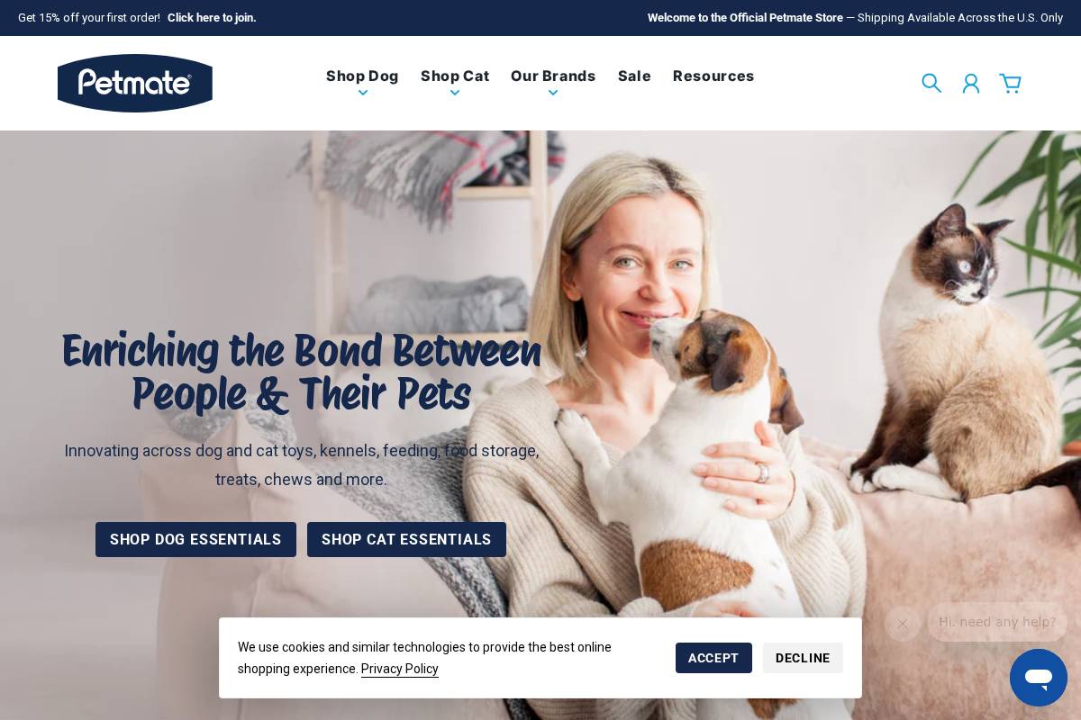 Petmate homepage screenshot