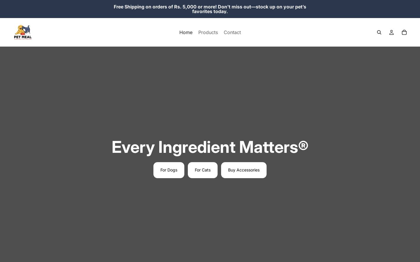 petmealbar.com homepage screenshot