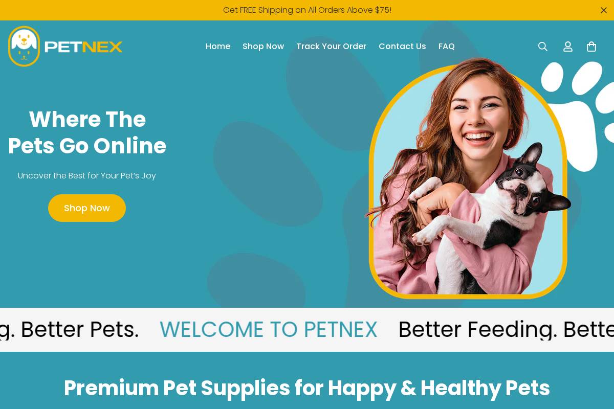petnex.ca homepage screenshot