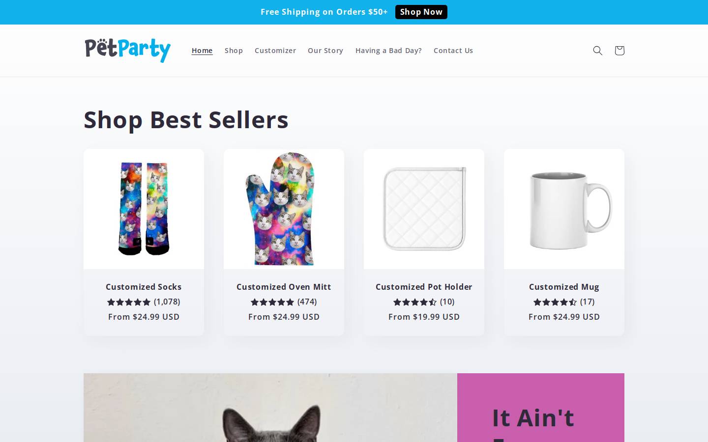 Petparty homepage screenshot