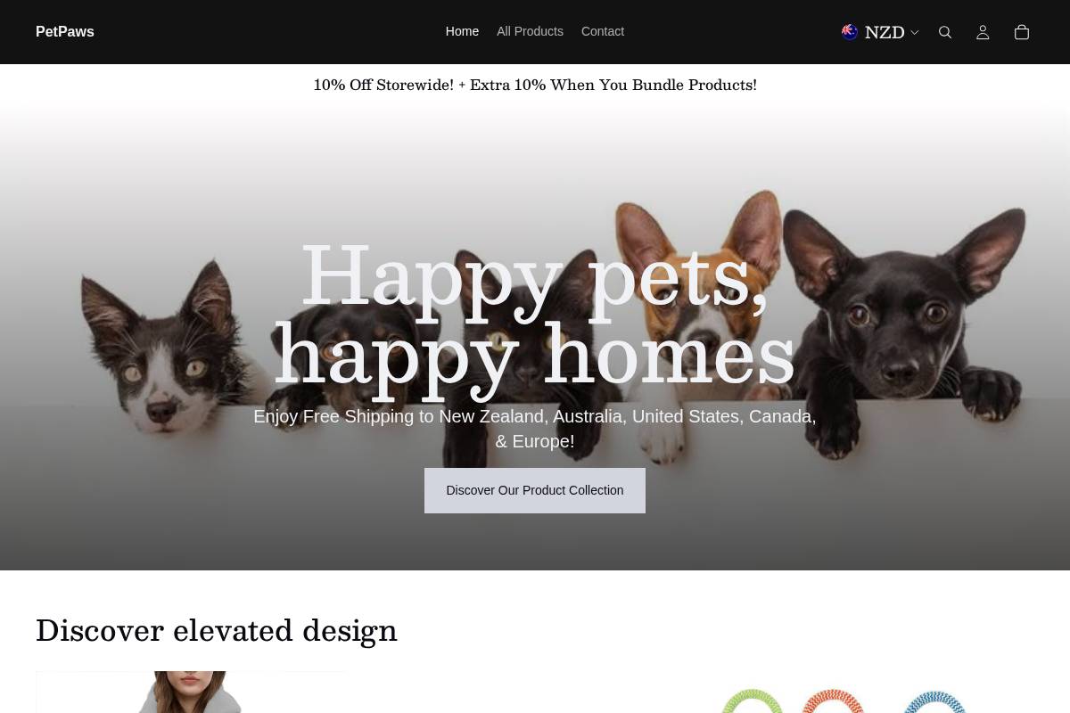 petpawsnz.com homepage screenshot