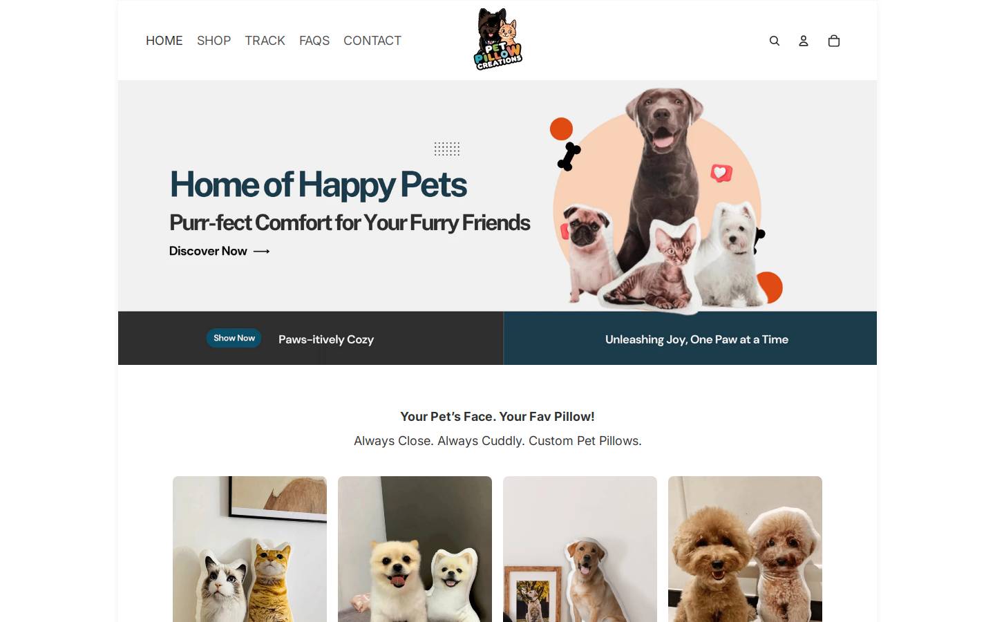 petpillowcreations.com homepage screenshot
