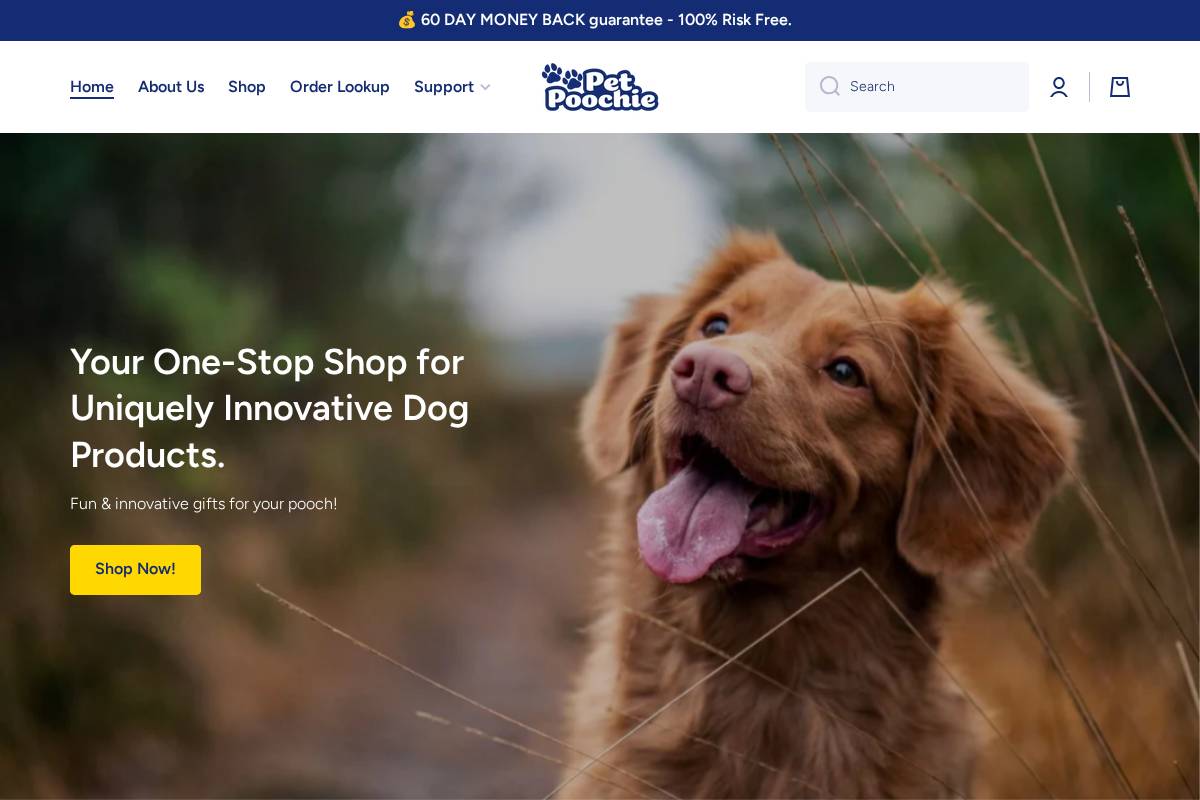 PetPoochie homepage screenshot