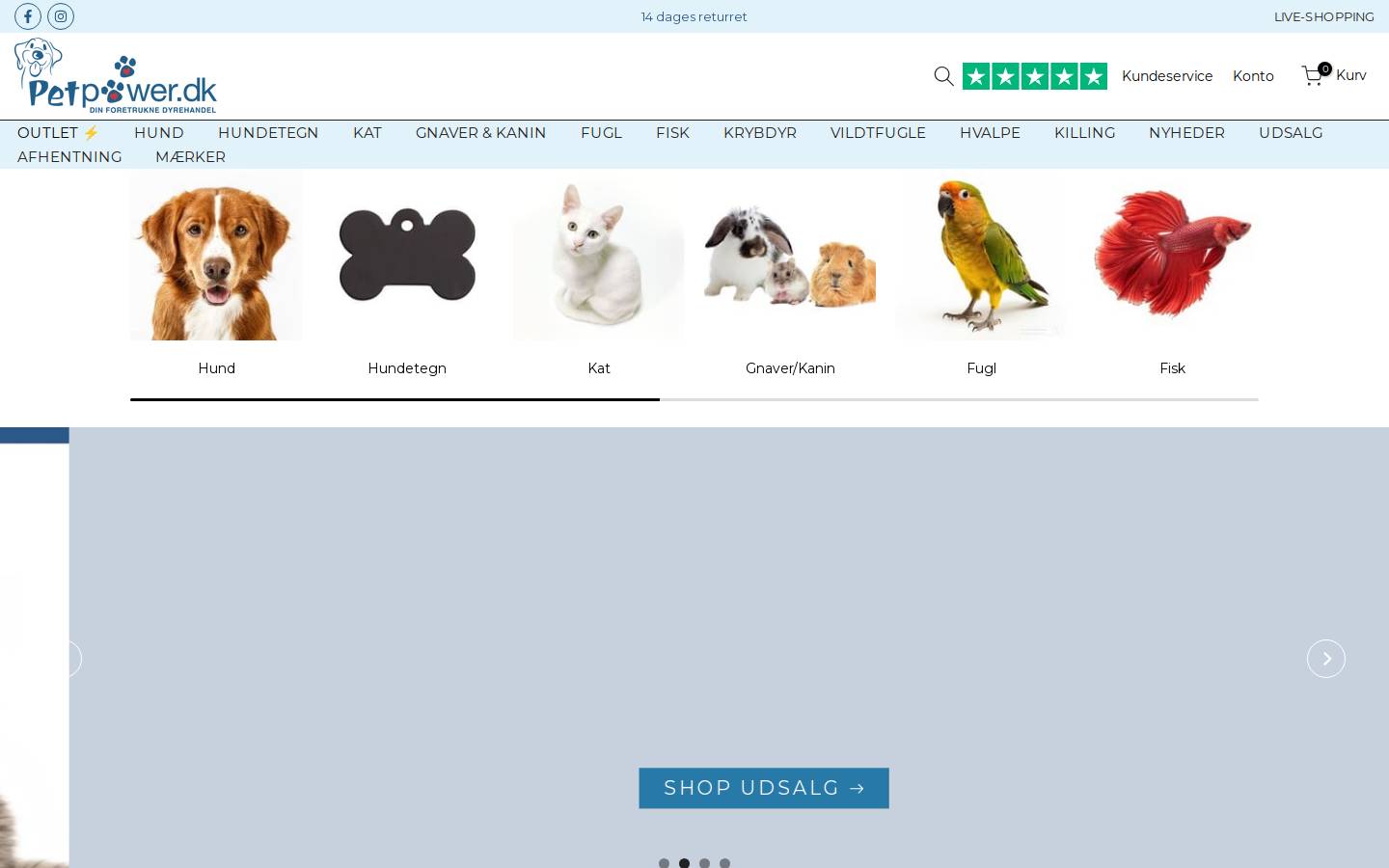 Petpower.dk homepage screenshot