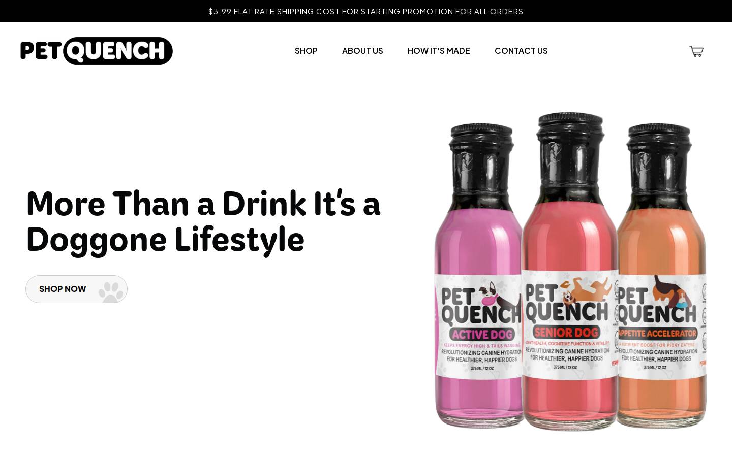 petquench.fit homepage screenshot