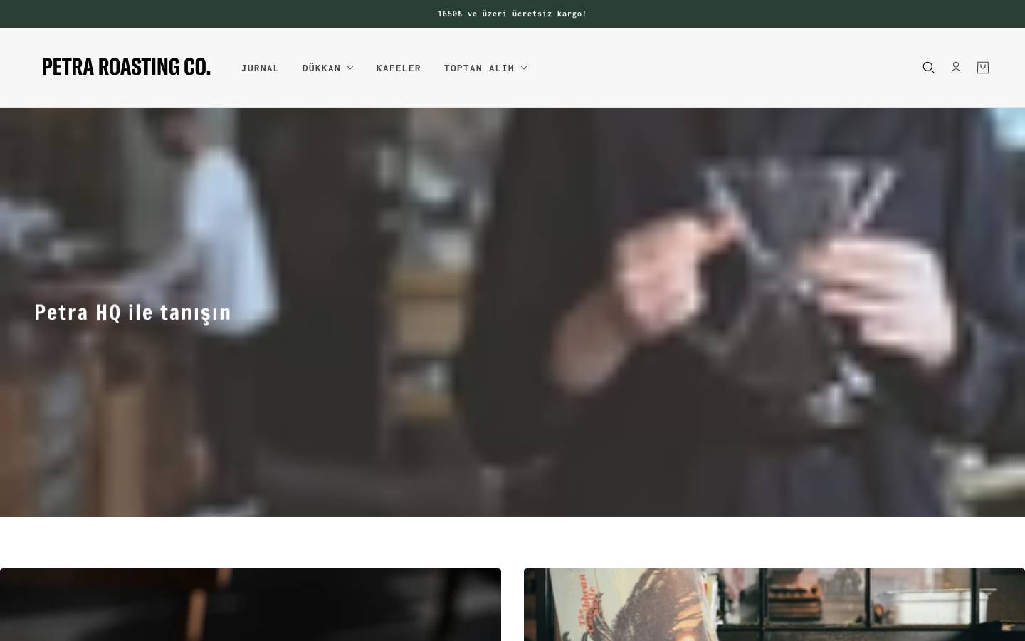 petracoffee.com homepage screenshot