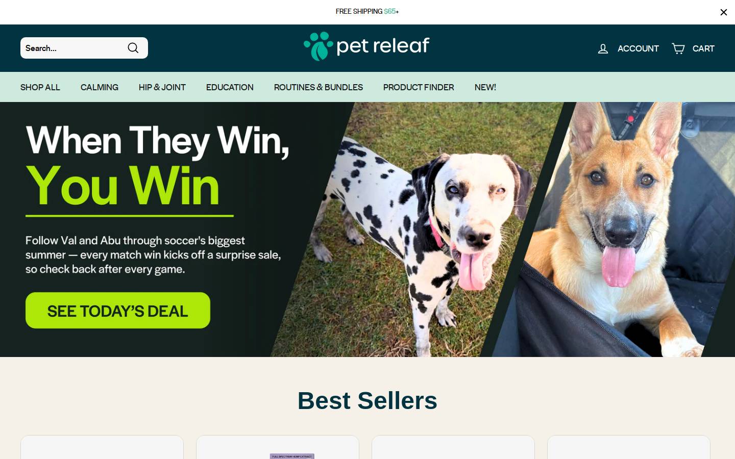 Pet Releaf homepage screenshot