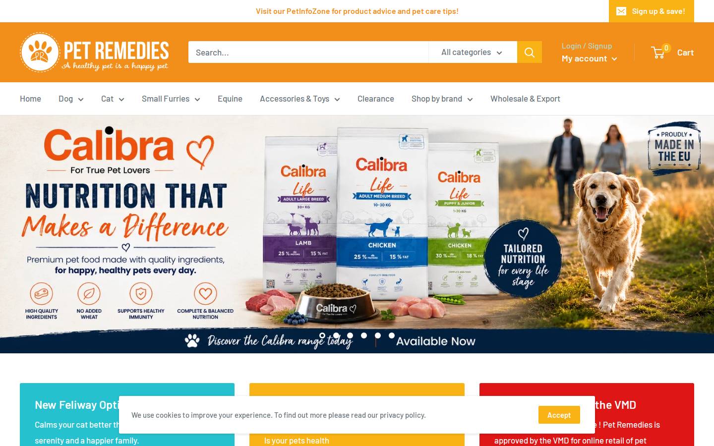 Petremedies homepage screenshot