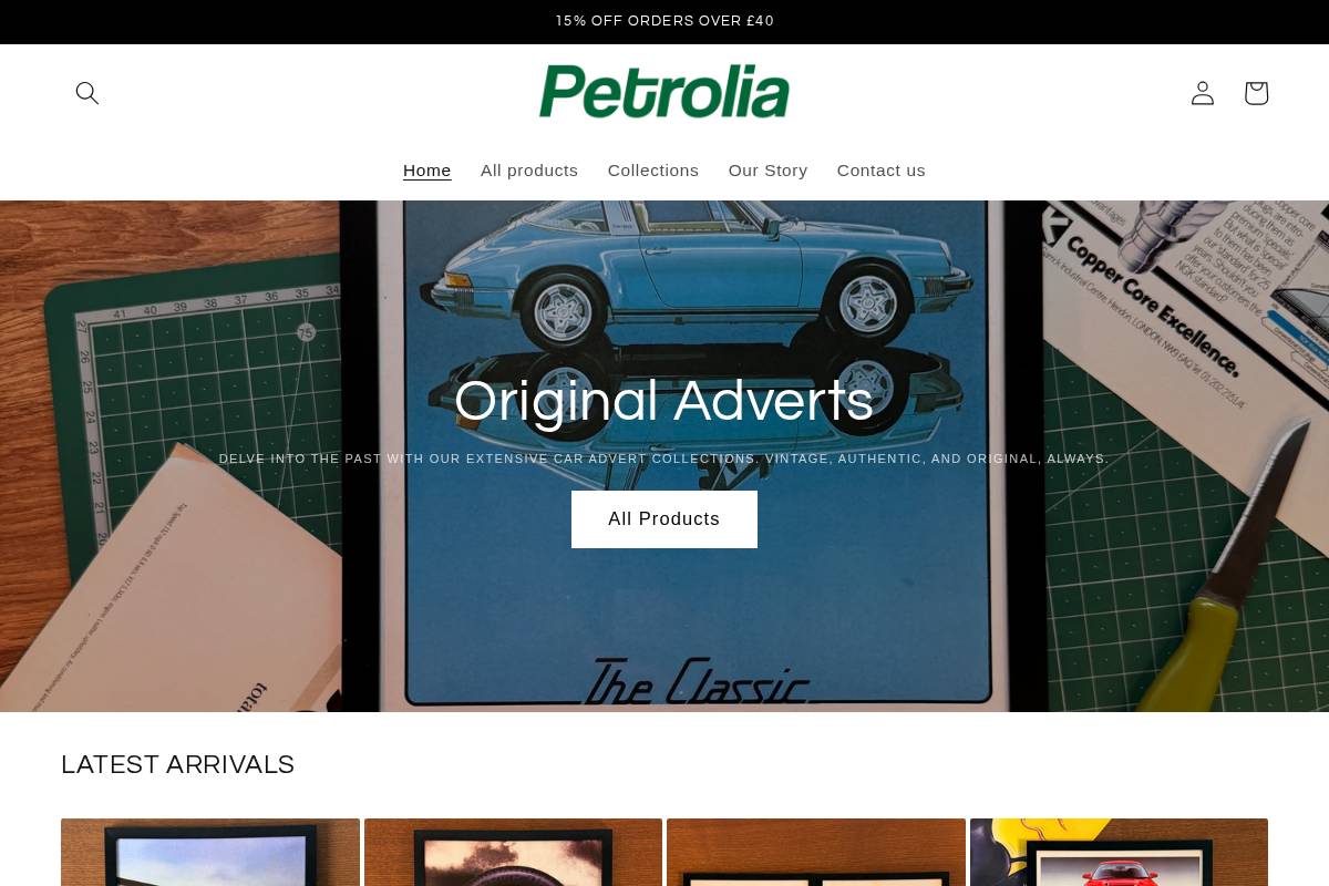 Petrolia homepage screenshot