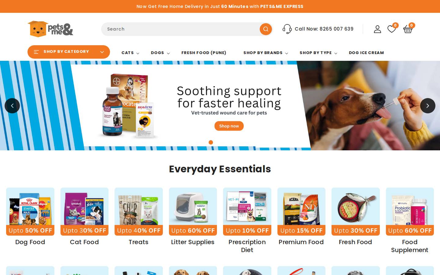 petsandme.in homepage screenshot