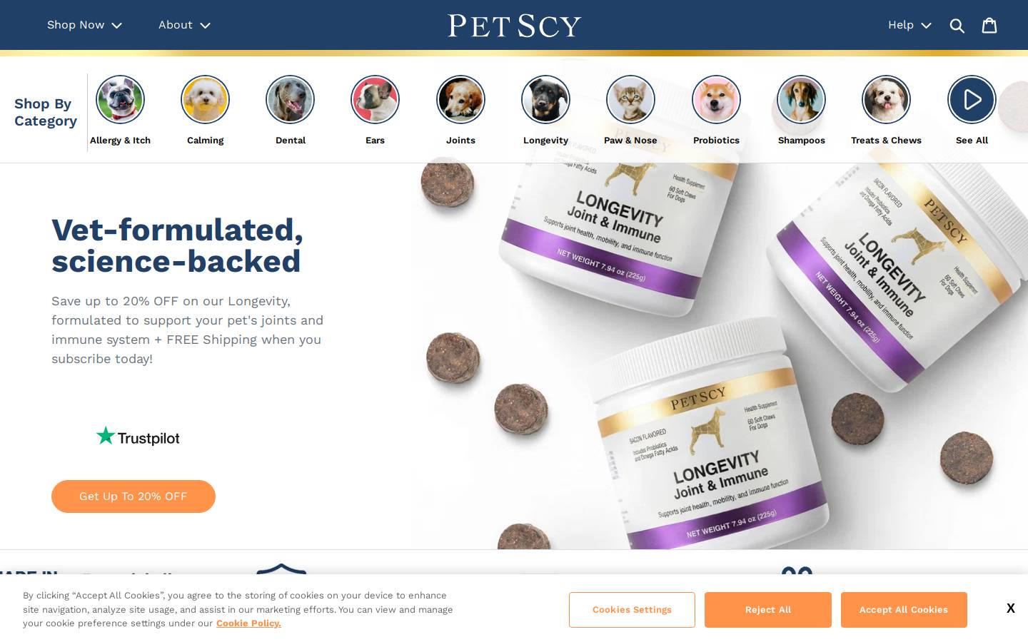 PetScy homepage screenshot