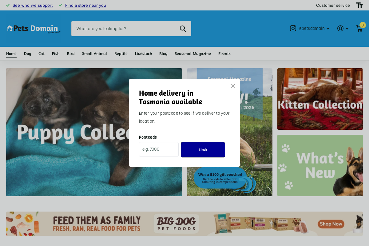 petsdomain.com.au homepage screenshot