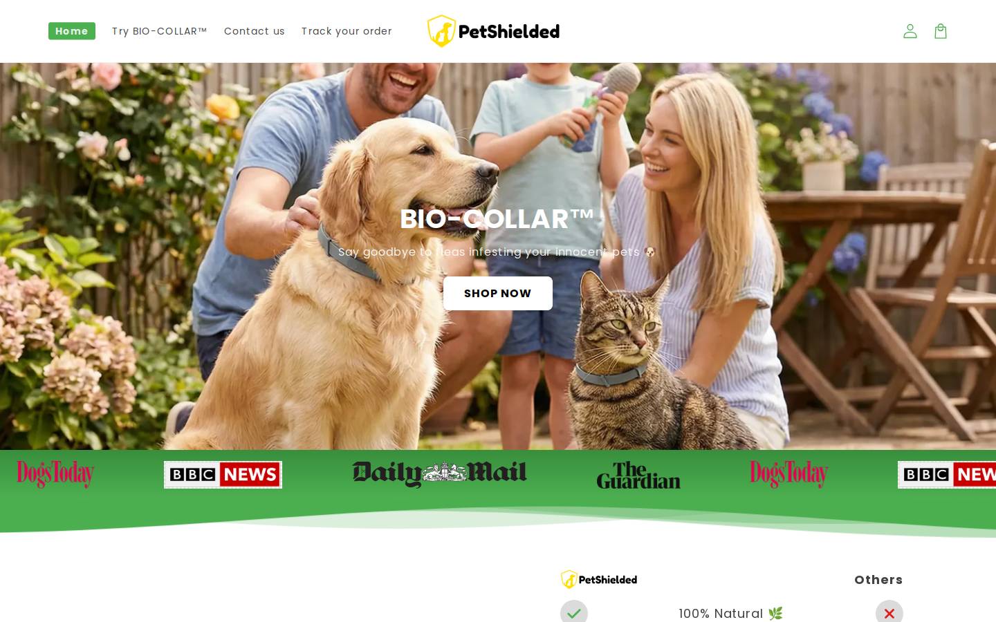 petshielded.com homepage screenshot