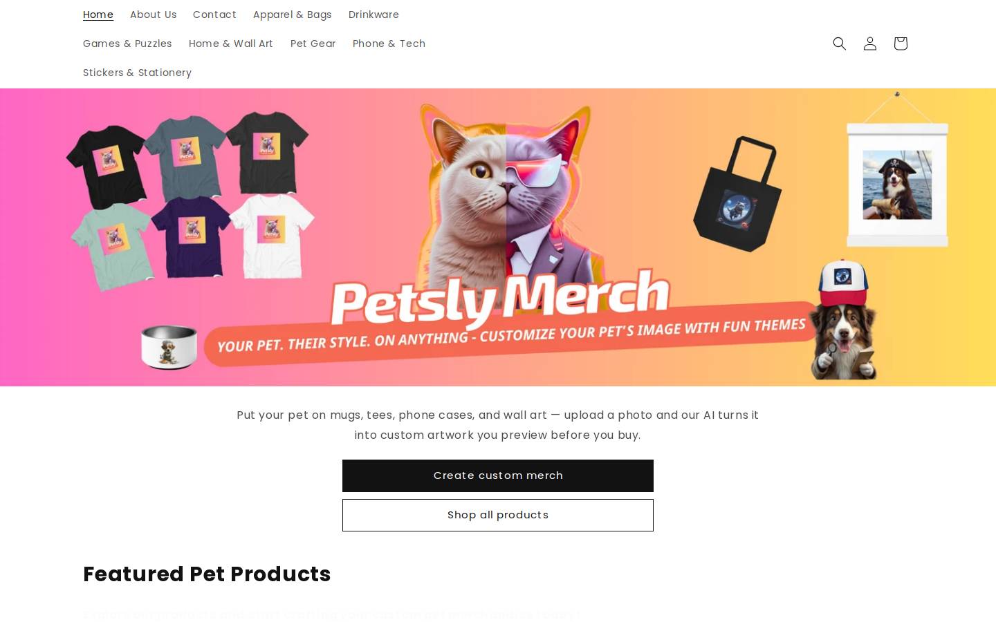 petslymerch.com homepage screenshot